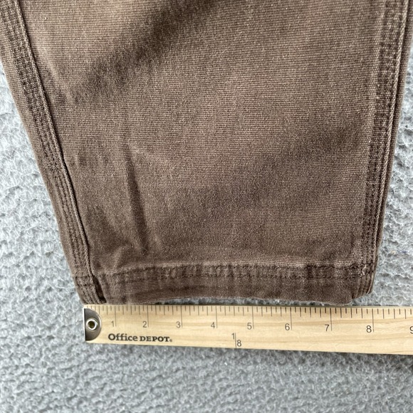 CAT Working Pants Mens 32x31* Brown Workwear Canvas Y2K Skate Caterpillar Street - Picture 4 of 12